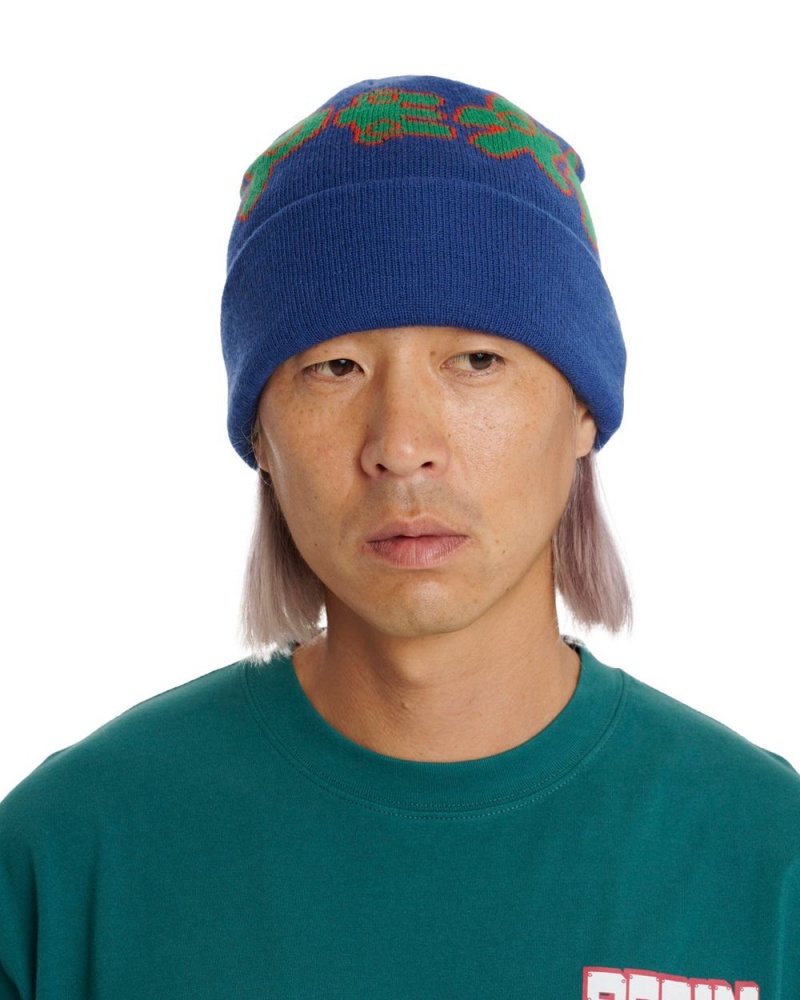 Navy Brain Dead Amoeba Wool Beanie | USA NOBR25387