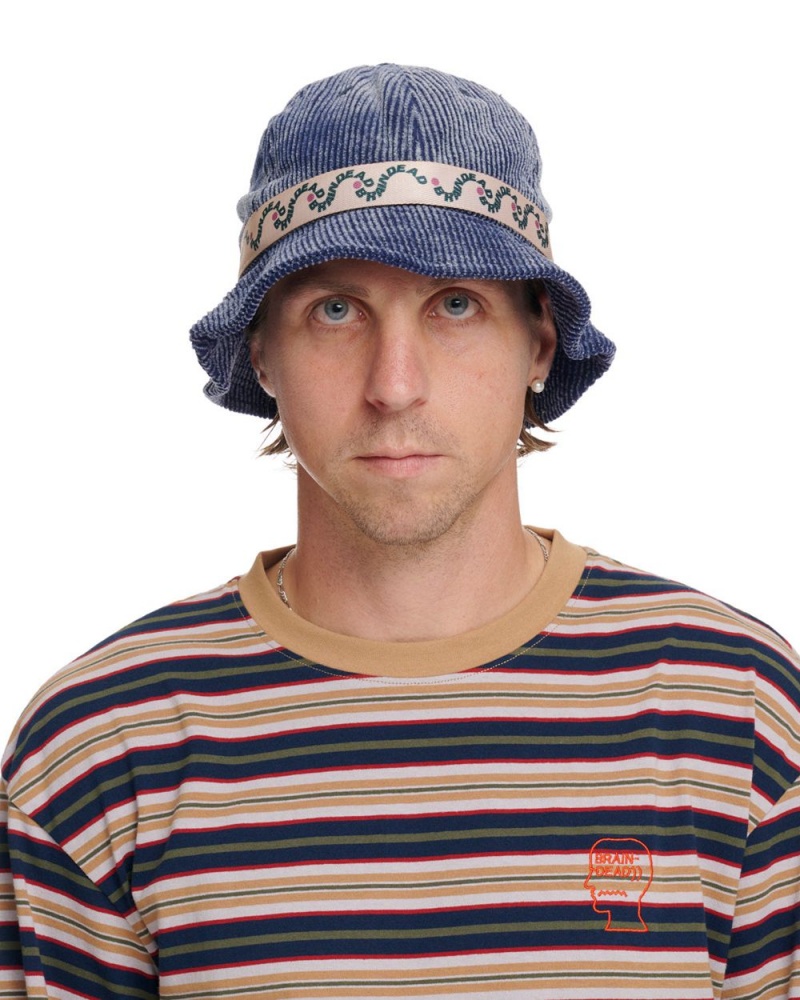 Navy Brain Dead Bd Wave Bell Bucket Hat | USA PMZB52910