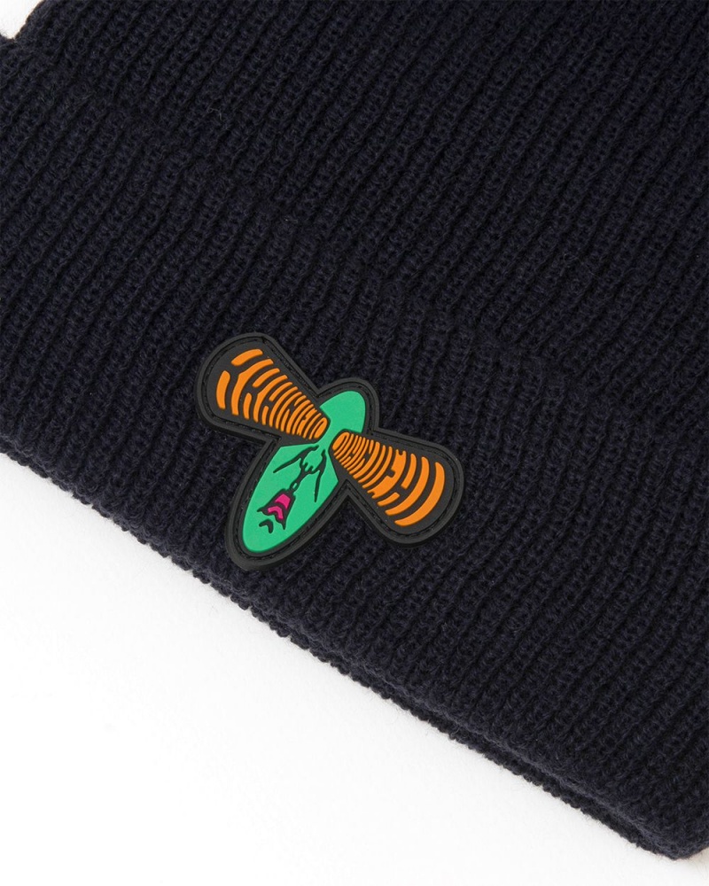 Navy Brain Dead Brain Eyes Beanie | USA PWVU81529