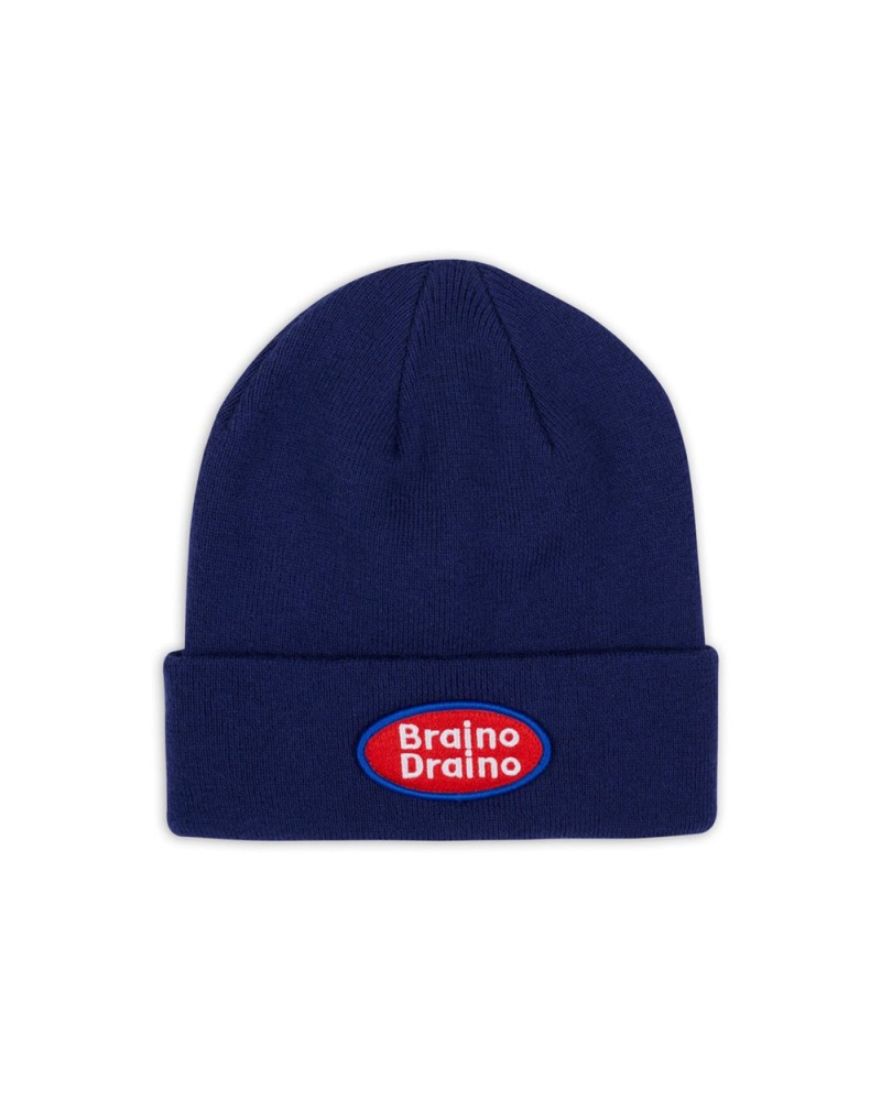 Navy Brain Dead Braino Draino Wool Beanie | USA MQVJ81057