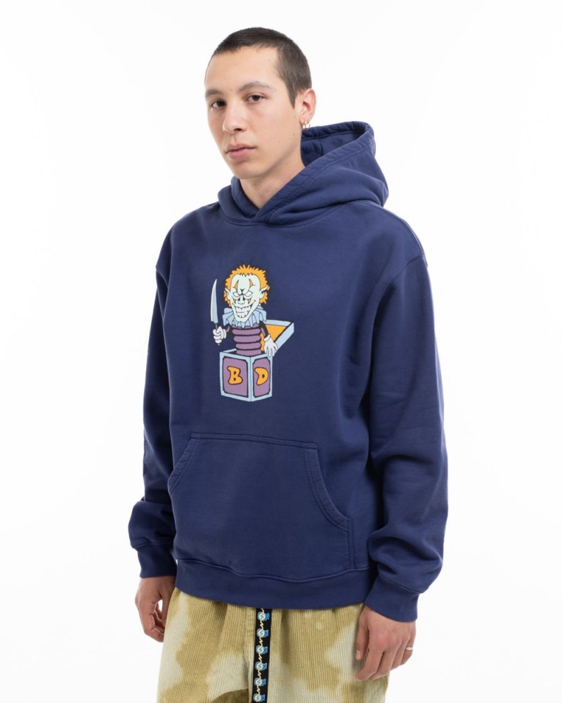 Navy Brain Dead Clownin' Hoodie | USA MJHK89234