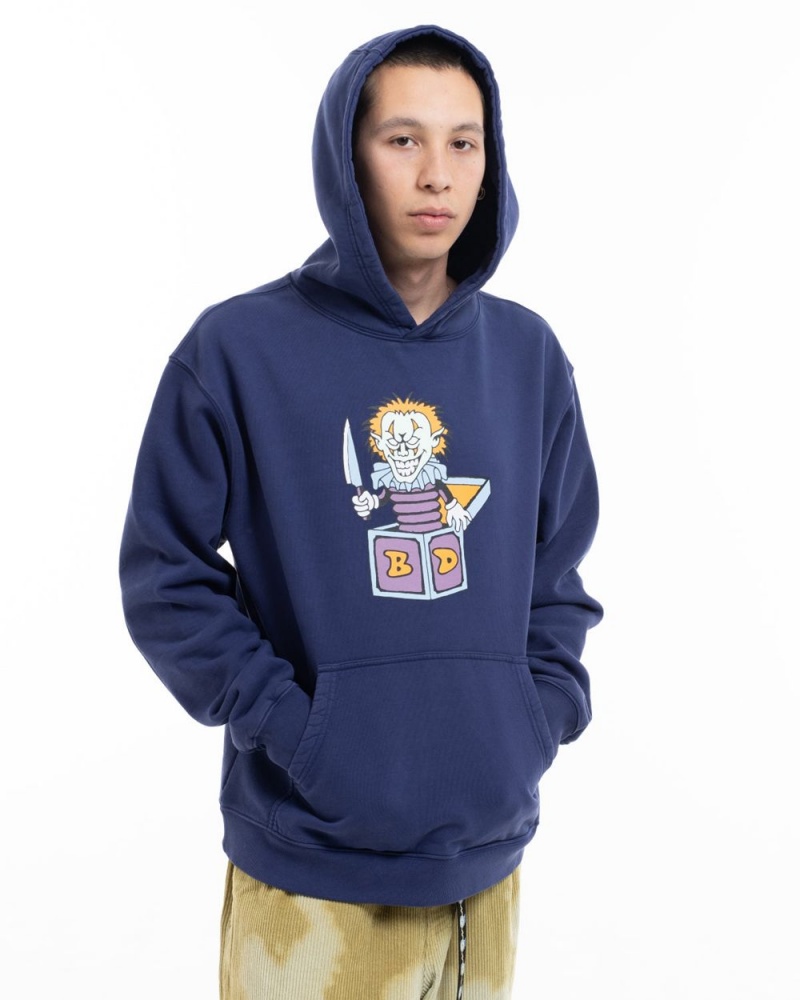 Navy Brain Dead Clownin' Hoodie | USA MJHK89234