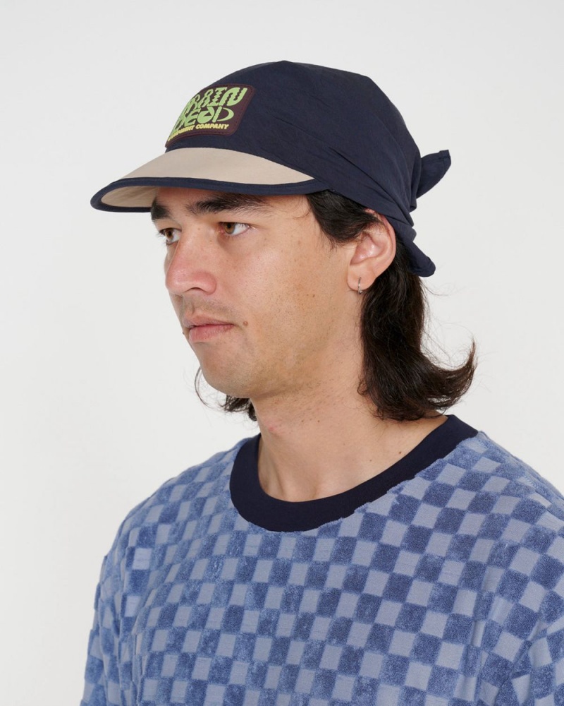 Navy Brain Dead Equipment Company Bandana Hat | USA QKNZ24791