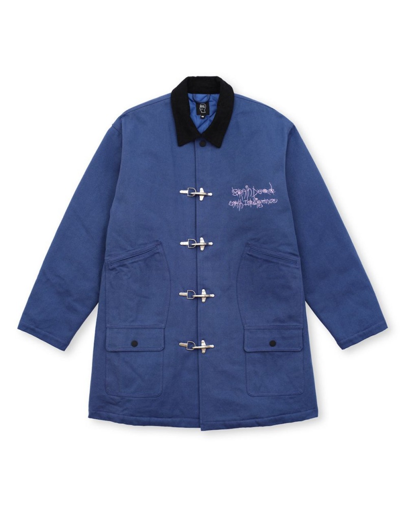 Navy Brain Dead Foraging Coat Jacket | USA QXOY90215