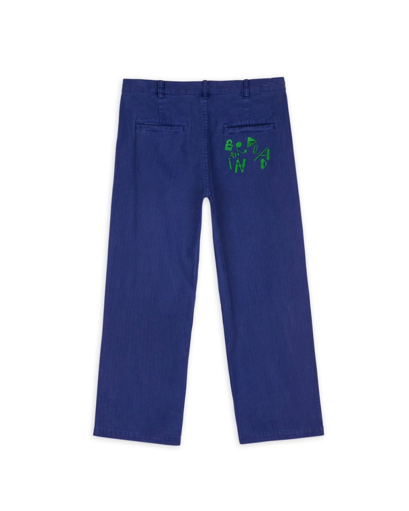 Navy Brain Dead Gastro Pigment Dyed Herringbone Pant | USA DQWC86153