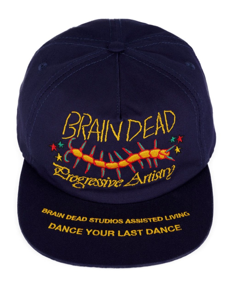 Navy Brain Dead Last Dance 5 Panel Hat | USA EOBQ21358