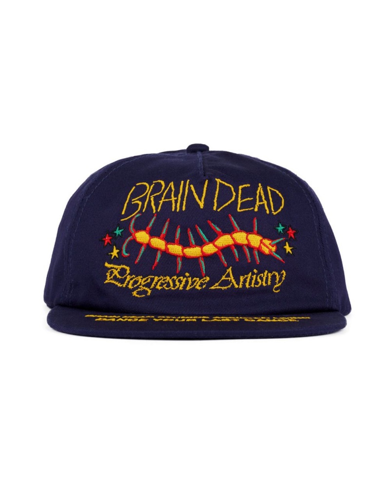 Navy Brain Dead Last Dance 5 Panel Hat | USA EOBQ21358