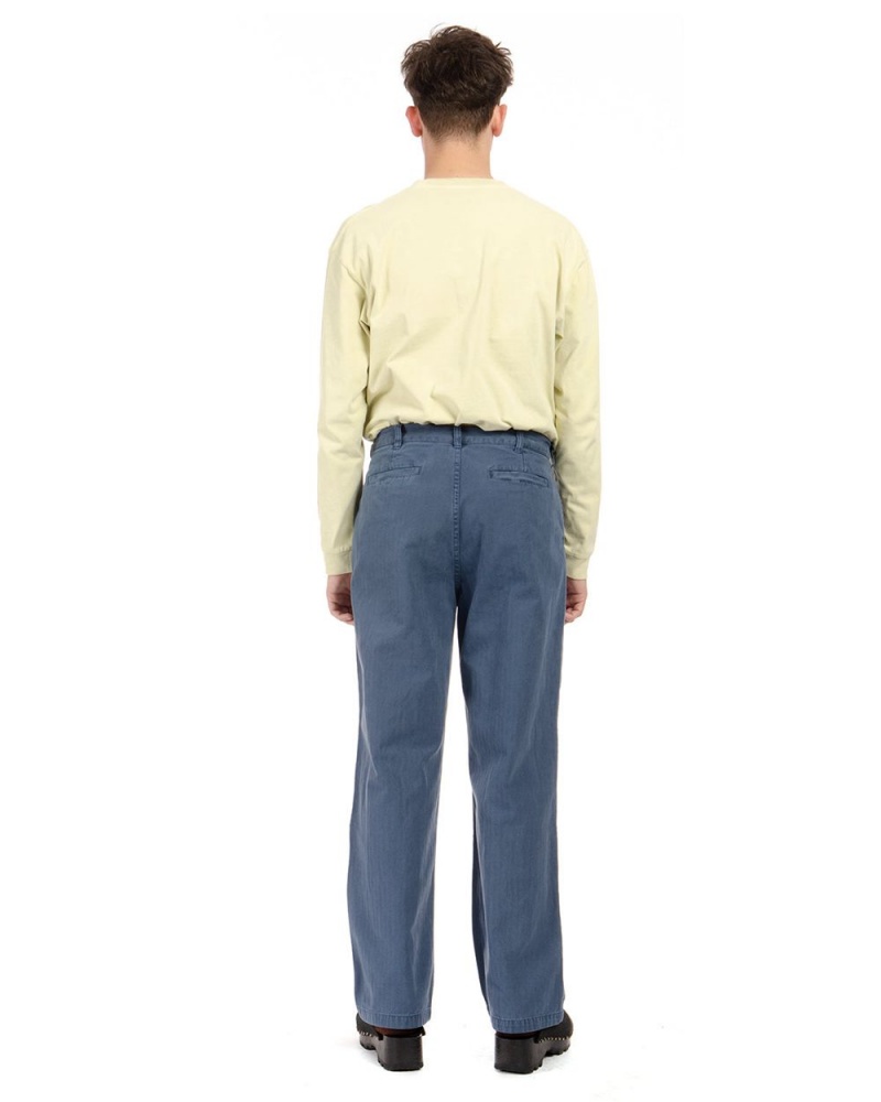 Navy Brain Dead Livewire Pigment Dyed Herringbone Pant | USA GIKW21670