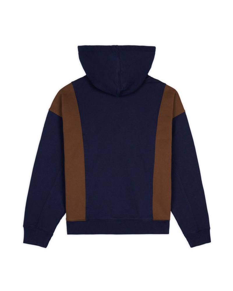 Navy Brain Dead Mendoza Cropped Hoodie | USA CAKG10328