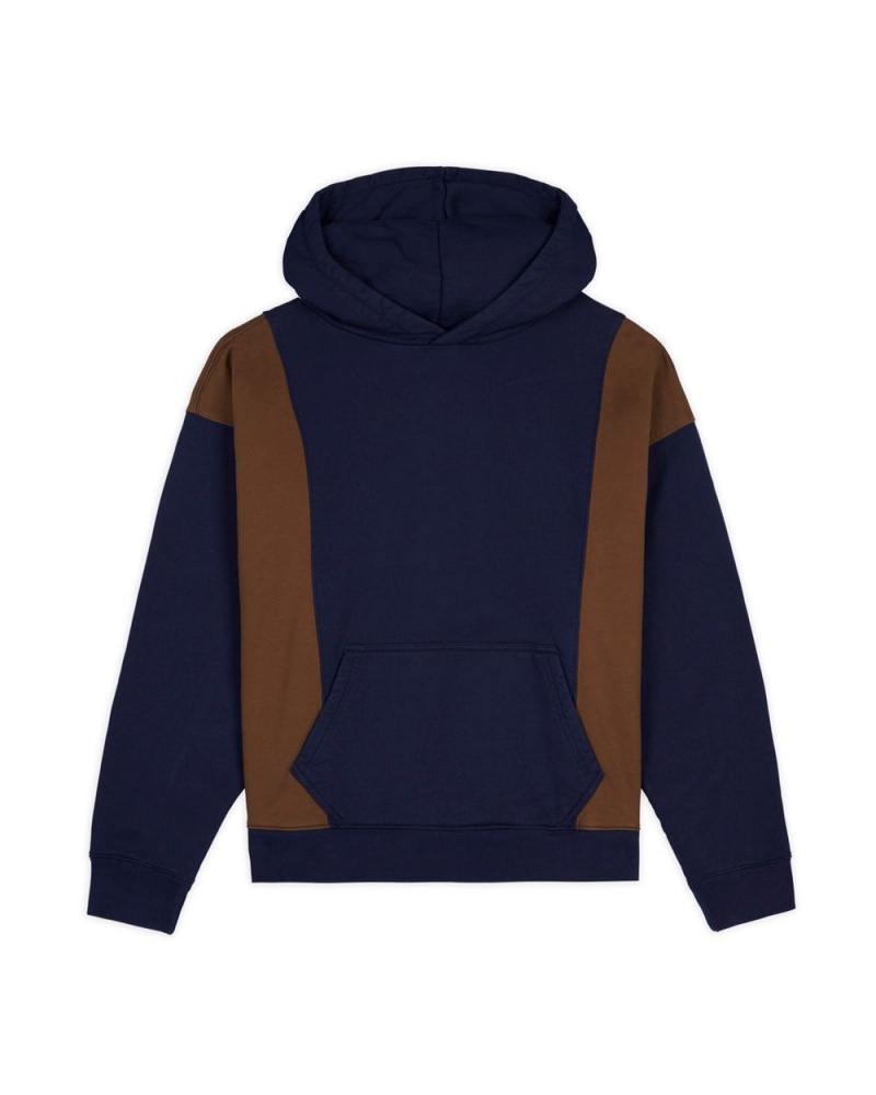 Navy Brain Dead Mendoza Cropped Hoodie | USA CAKG10328