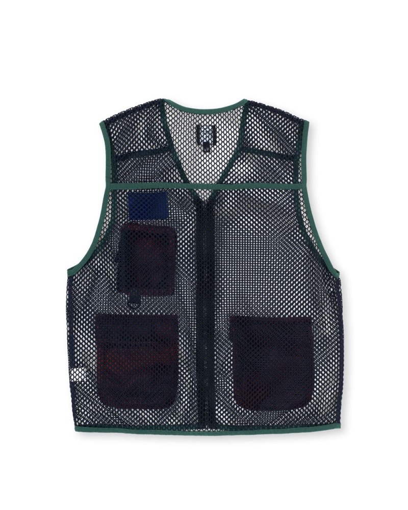 Navy Brain Dead Mesh Fisherman Vest | USA BSGN45236