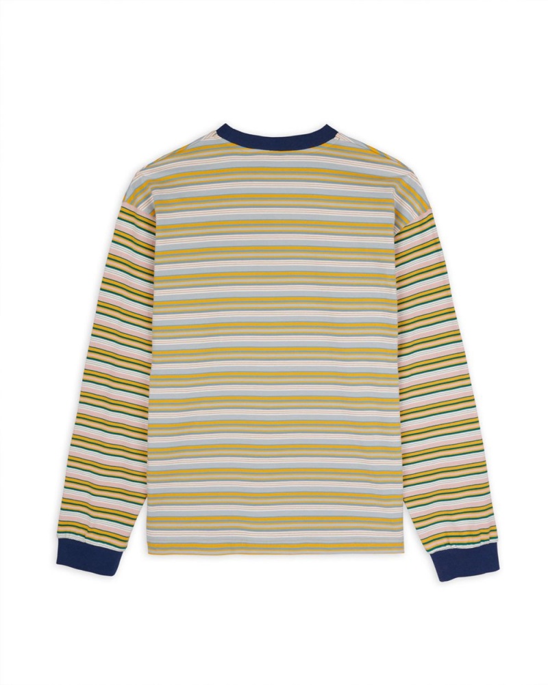 Navy Brain Dead Nineties Blocked Striped Long Sleeve T-Shirt | USA NHSR72064