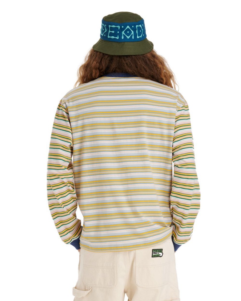 Navy Brain Dead Nineties Blocked Striped Long Sleeve T-Shirt | USA NHSR72064