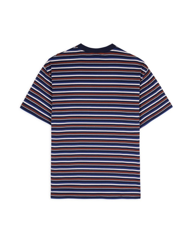 Navy Brain Dead Nineties Blocked Striped T-Shirt | USA TUAB71930