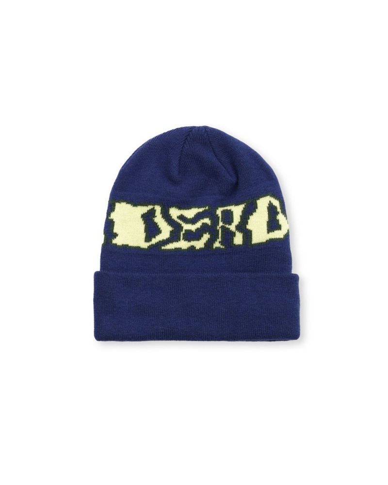 Navy Brain Dead Prehistoric Logo Wool Beanie | USA DCFN80152