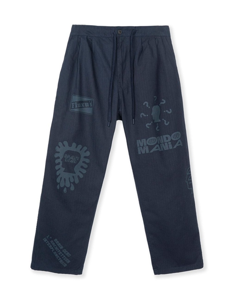 Navy Brain Dead Printed Climber Pant | USA ATOU37409