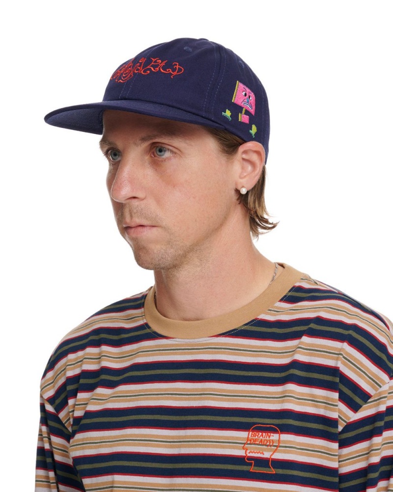 Navy Brain Dead River 6 Panel Cap | USA UGLY08743