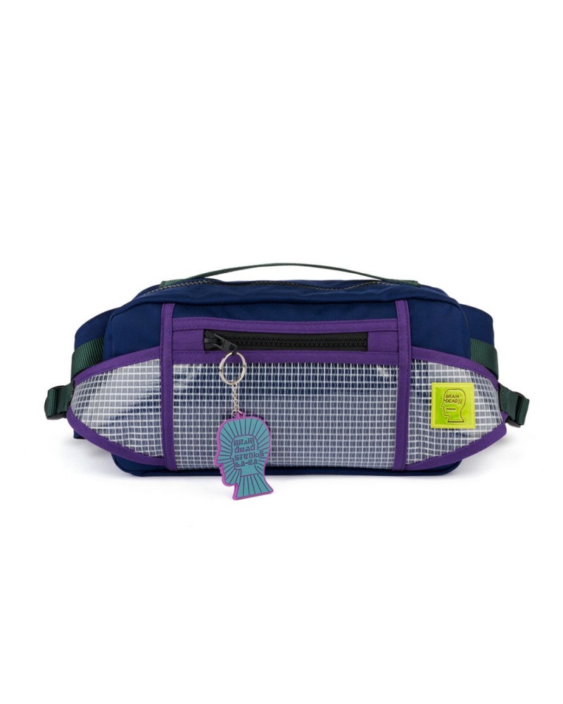 Navy Brain Dead Rush Hour Fanny Pack Bag | USA QHFG17269