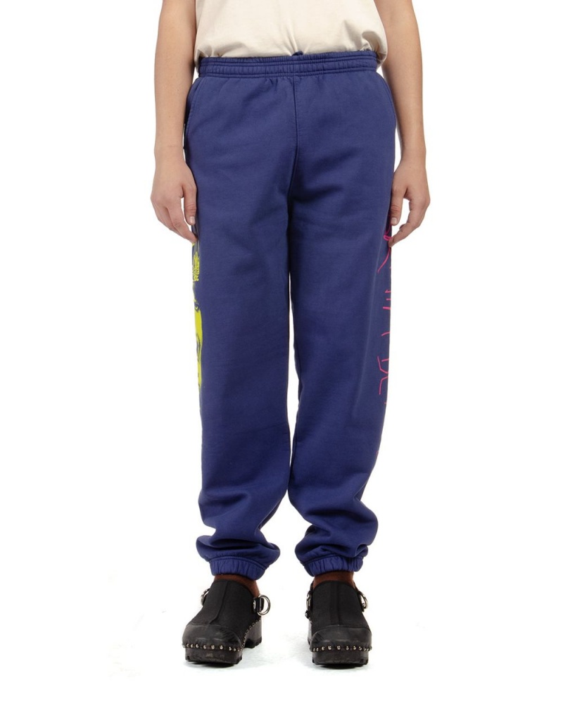 Navy Brain Dead Seeing Double Sweat Pant | USA XDGQ61490