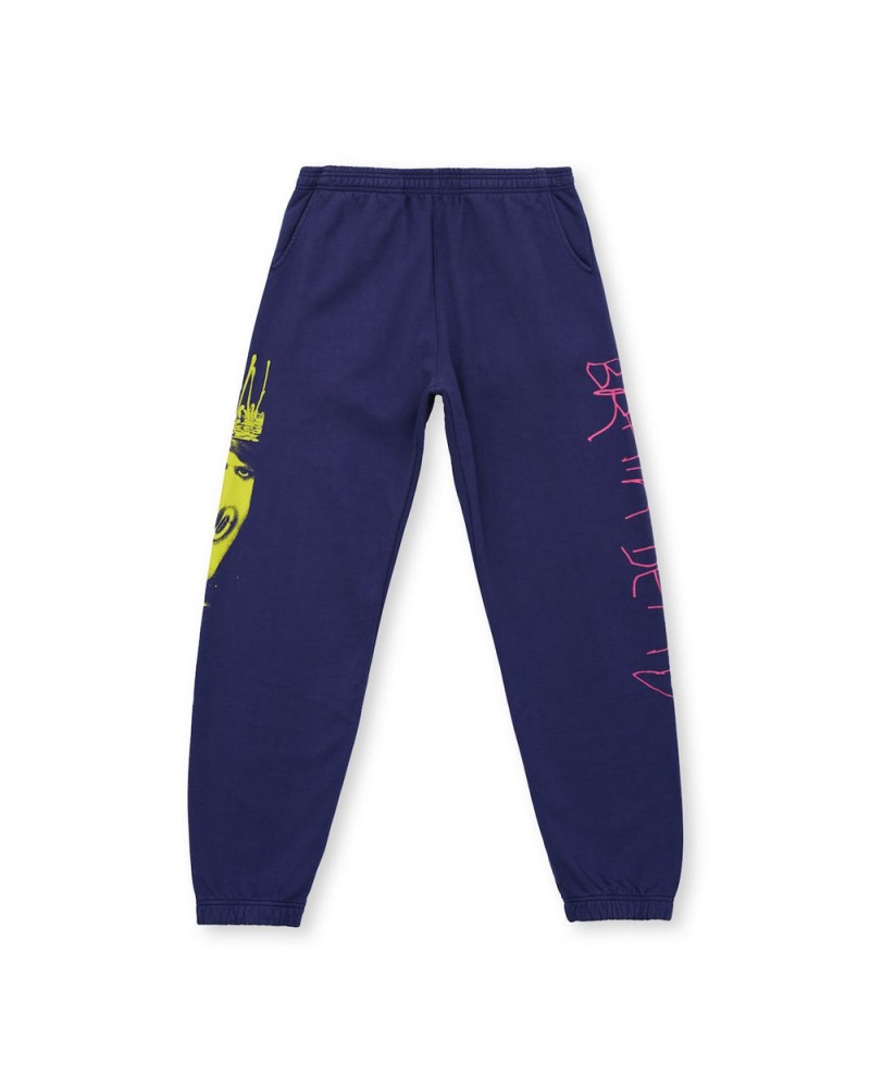 Navy Brain Dead Seeing Double Sweat Pant | USA XDGQ61490