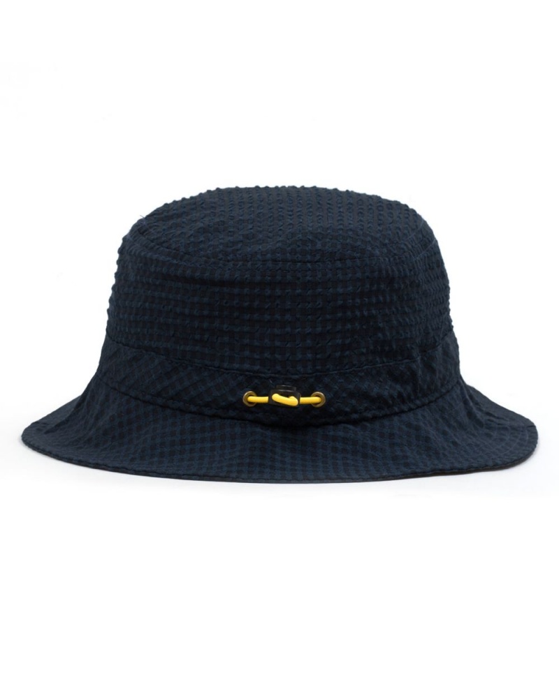 Navy Brain Dead Seersucker Bucket Hat | USA TQZR63587