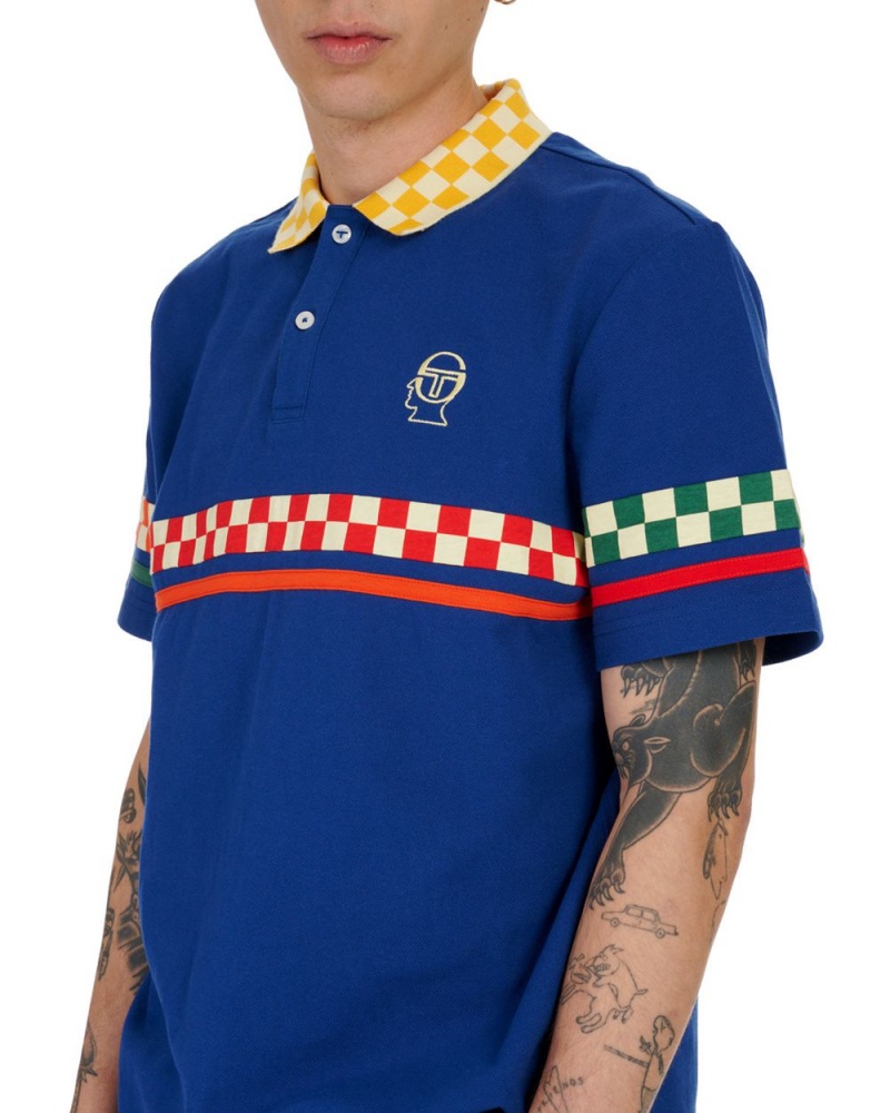 Navy Brain Dead Sergio Tacchini X Polo Shirt | USA UNWQ75189