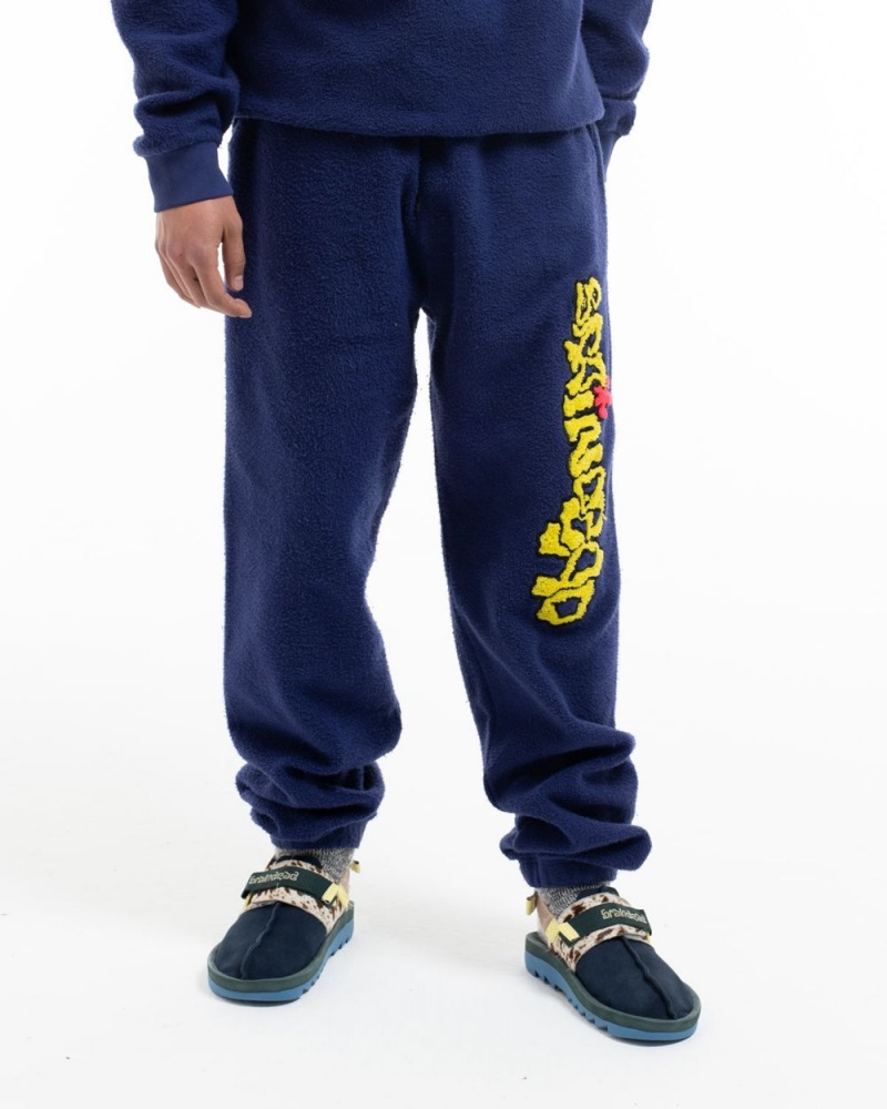 Navy Brain Dead Slime Reverse Fleece Sweat Pant | USA HAMJ91843