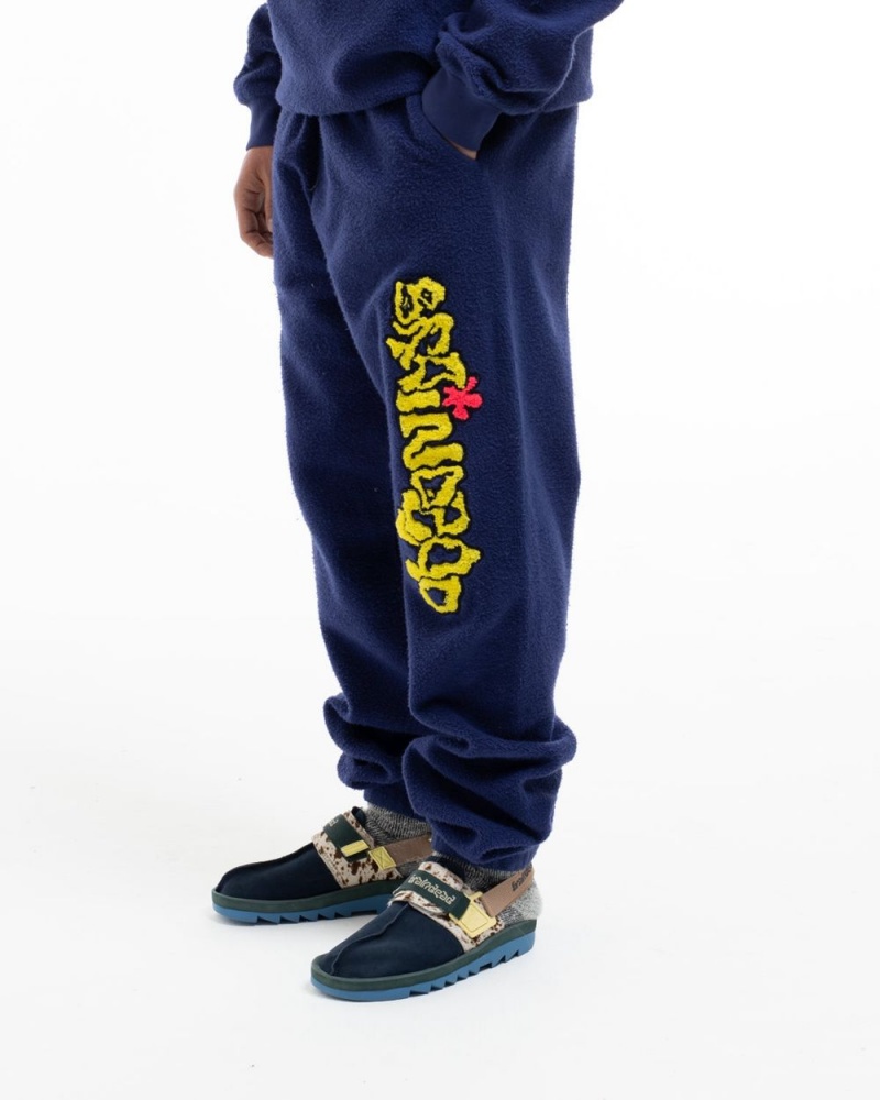 Navy Brain Dead Slime Reverse Fleece Sweat Pant | USA HAMJ91843