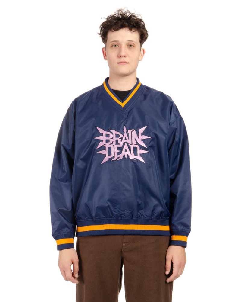 Navy Brain Dead Swing Away Pull Over Jacket | USA AHDX01726