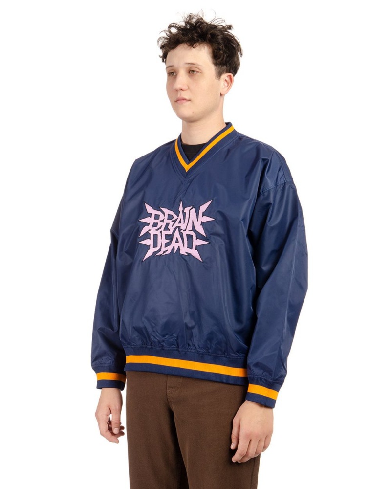 Navy Brain Dead Swing Away Pull Over Jacket | USA AHDX01726