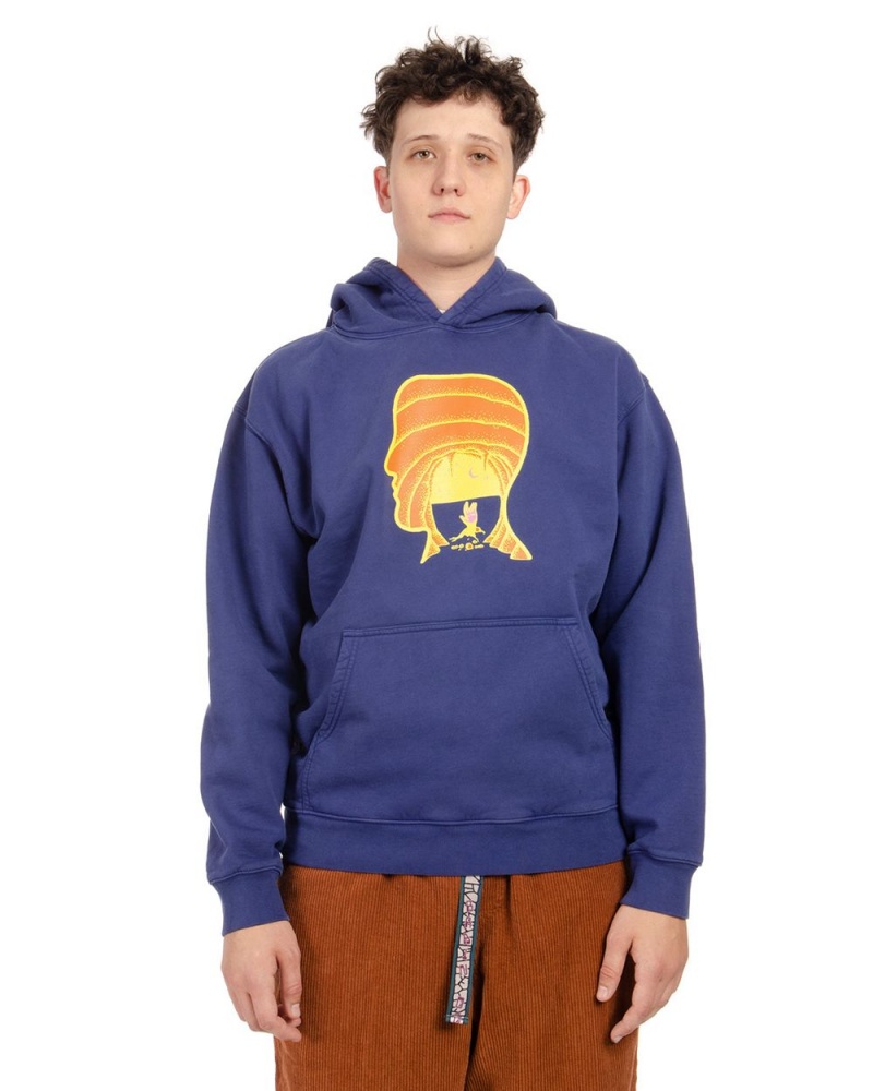 Navy Brain Dead Tongue Demon Hoodie | USA XULI73849