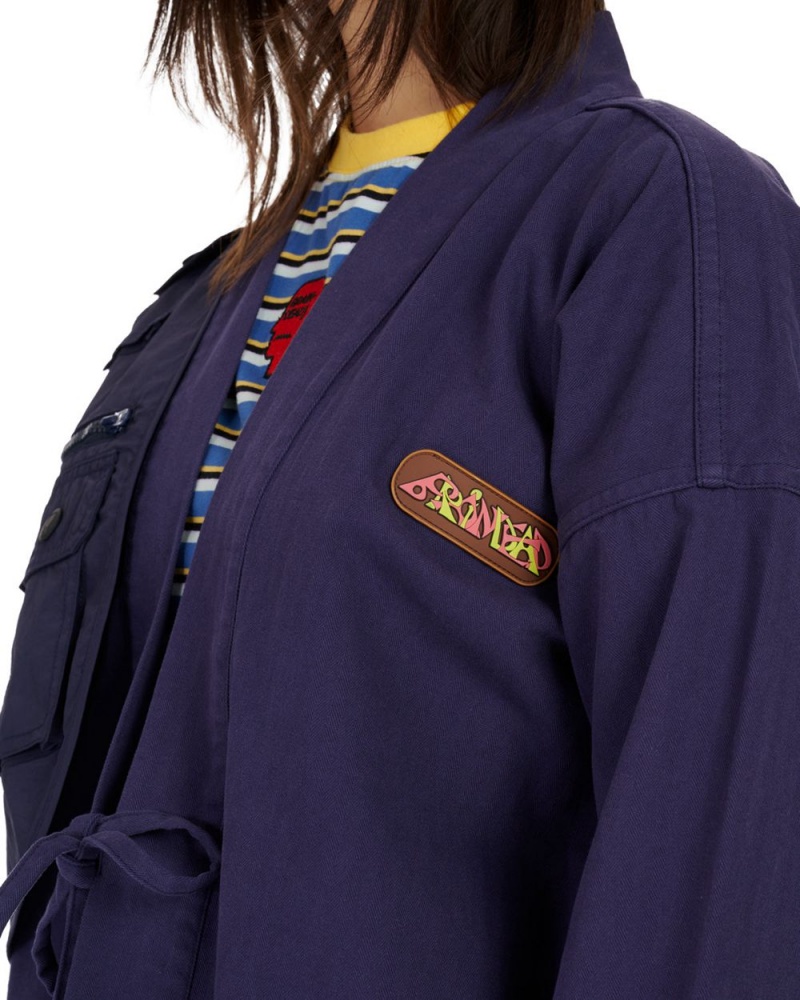 Navy Brain Dead Utility Kimono Jacket | USA HCOF75918