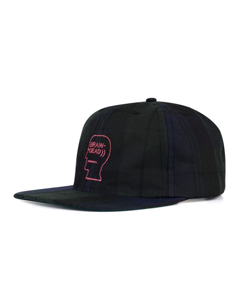 Navy Brain Dead Waxed Logo Head Cap | USA GNKT80974