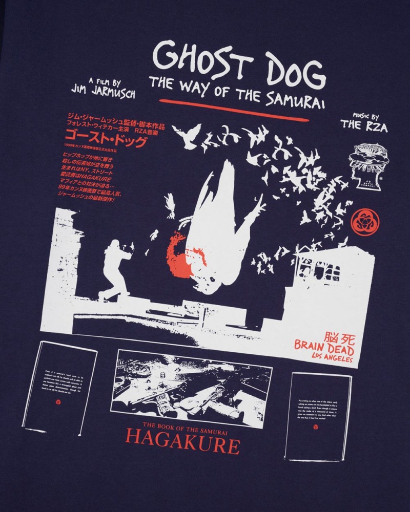 Navy Brain Dead X Jim Jarmusch Ghost Dog T-Shirt | USA GRUF31974