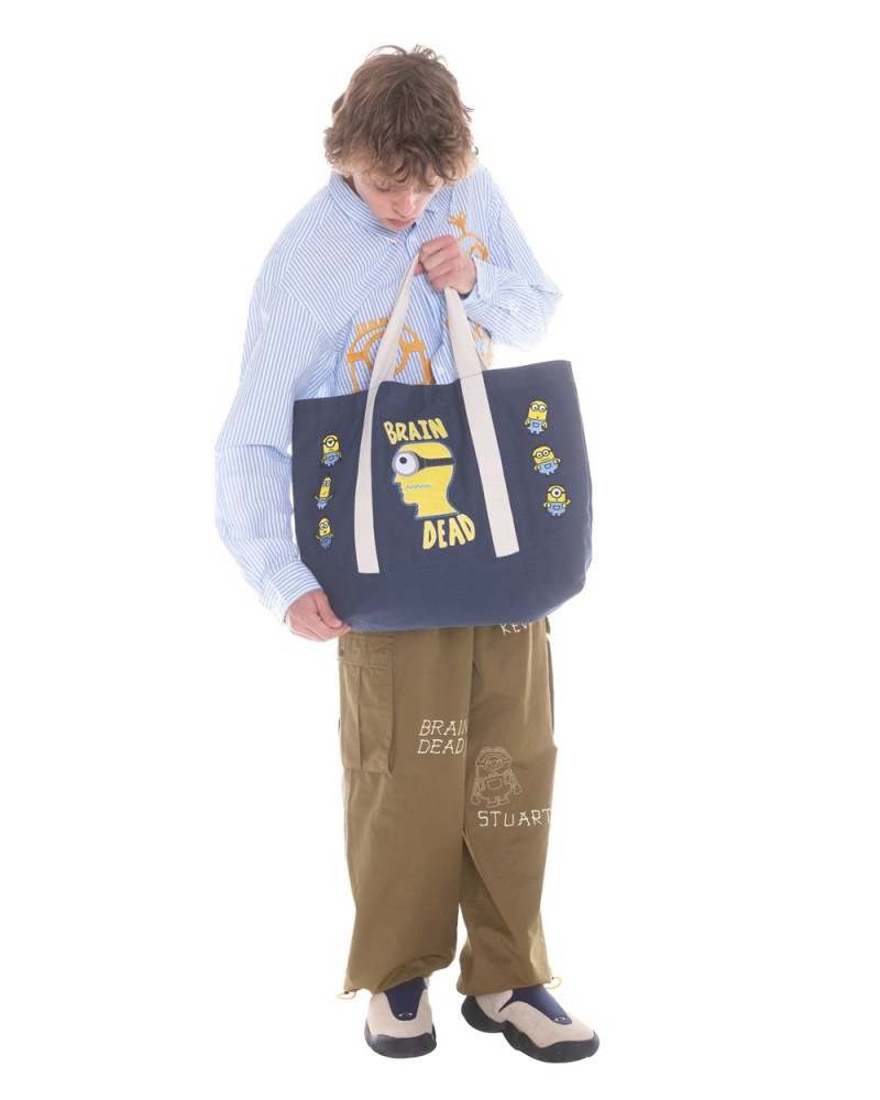 Navy Brain Dead X Minions Minion Brain Tote Bag | USA AIED34280