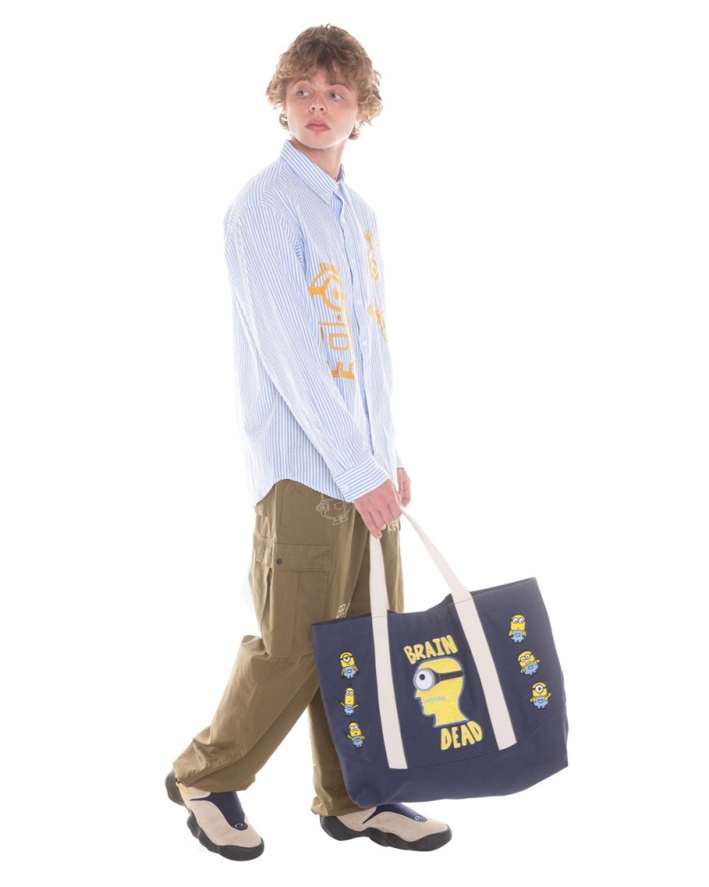 Navy Brain Dead X Minions Minion Brain Tote Bag | USA AIED34280