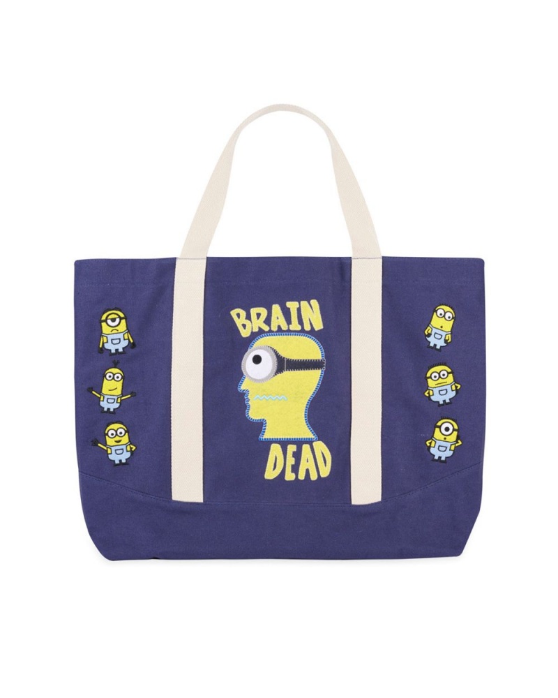 Navy Brain Dead X Minions Minion Brain Tote Bag | USA AIED34280