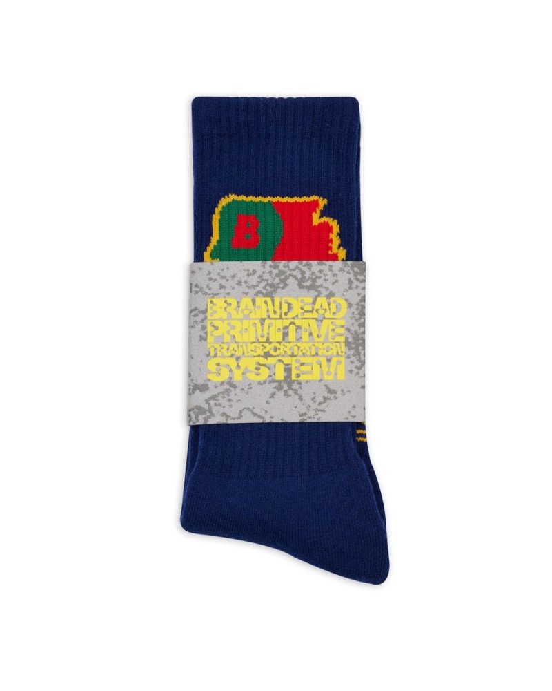 Navy Brain Dead Yin Yang Socks | USA PVHK32048