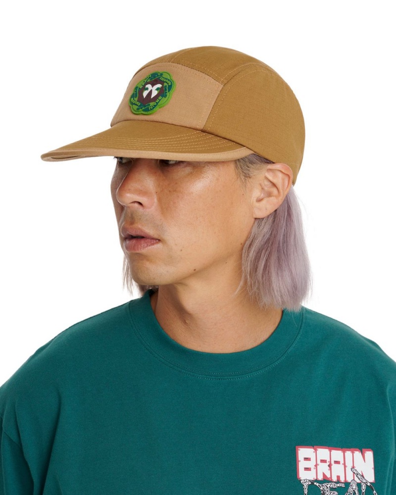 Olive Brain Dead Anglers 5 Panel Camp Hat | USA LVPI69580