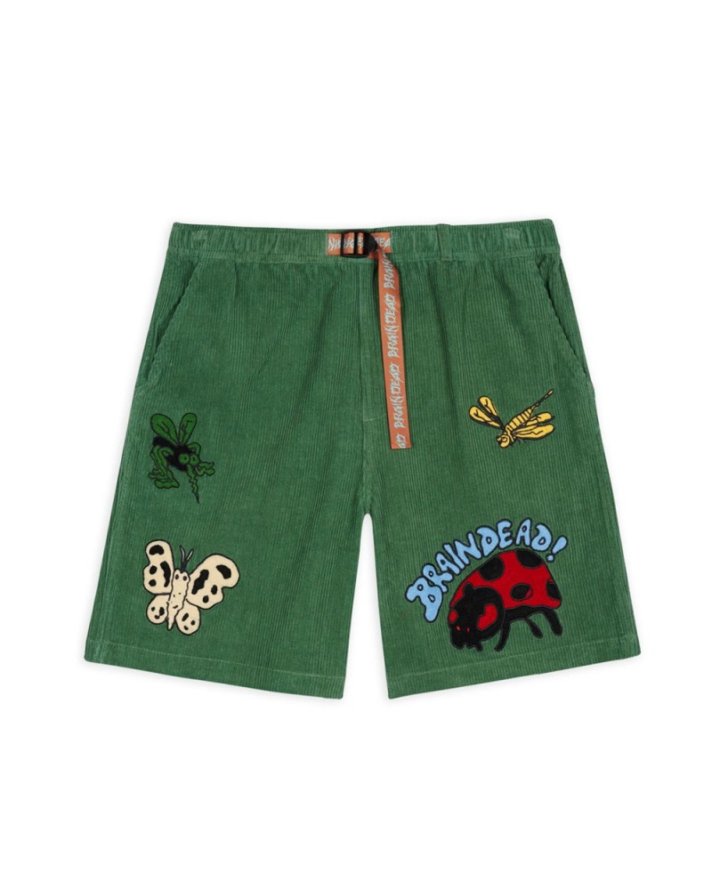 Olive Brain Dead Buggin\' Out Baggy Climber Shorts | USA FNSB94237