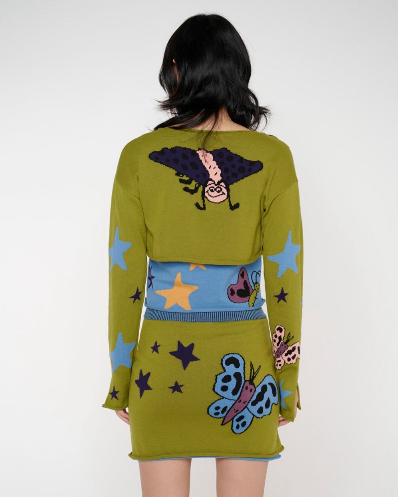 Olive Brain Dead Buggin' Out Neppy Bolero Sleeve & Top Set Cardigan | USA TOPZ50219