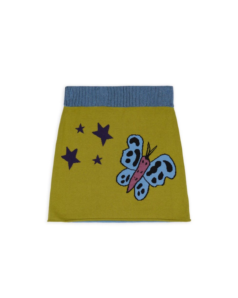 Olive Brain Dead Buggin' Out Neppy Mini Skirt | USA NYTR63012