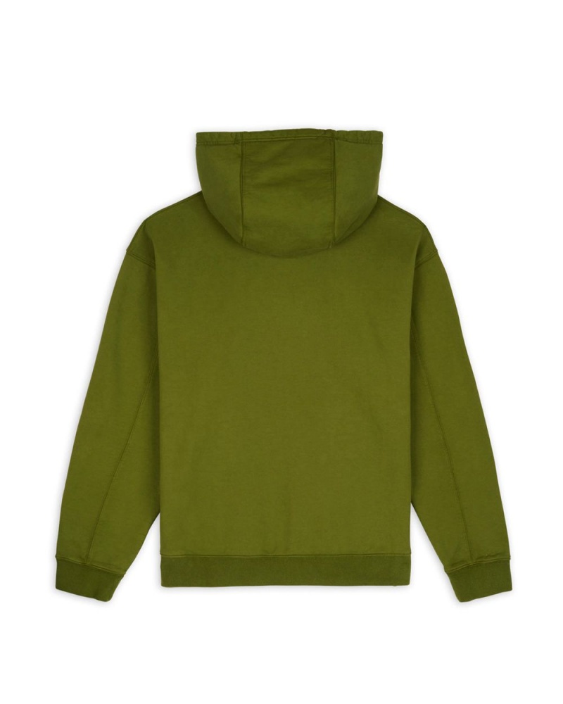 Olive Brain Dead Collegiate Zip Up Hoodie | USA VBOR23069