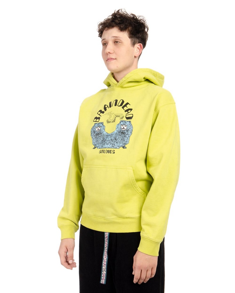 Olive Brain Dead Conjoined Hoodie | USA ZQCK25694