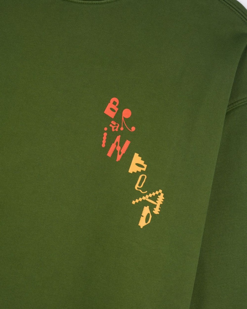 Olive Brain Dead Et Crewneck Sweatshirt | USA LAYP59806