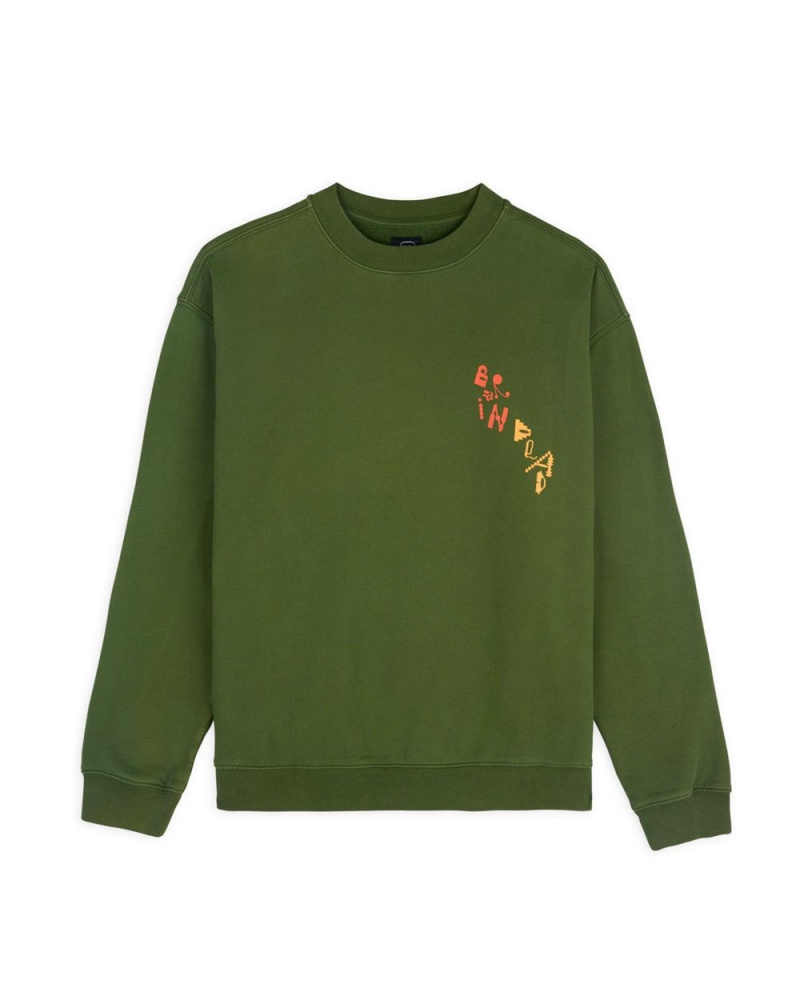 Olive Brain Dead Et Crewneck Sweatshirt | USA LAYP59806