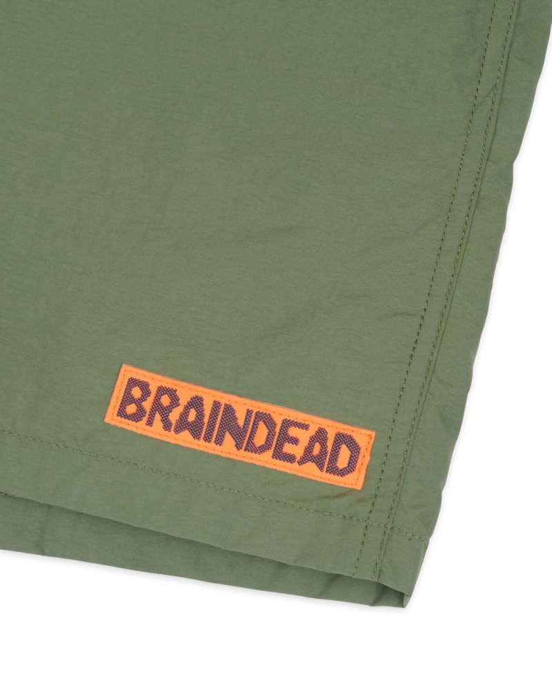 Olive Brain Dead Kickers Shorts | USA IRAL48395