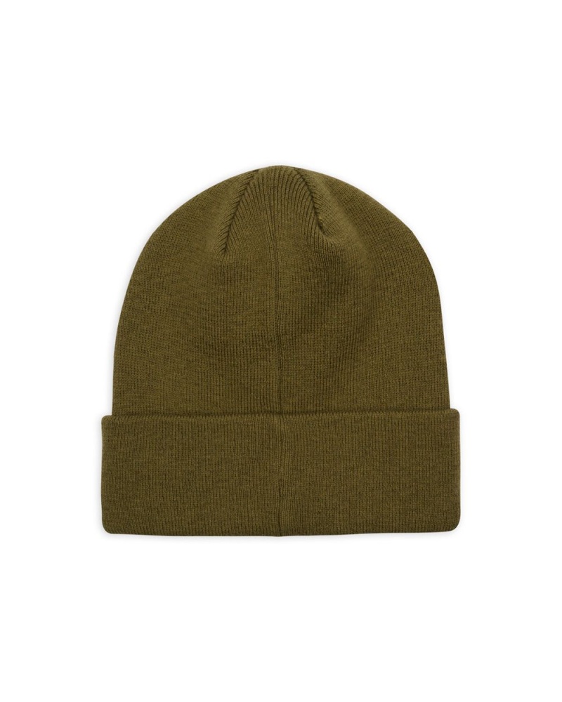 Olive Brain Dead Logo Head Wool Beanie | USA IPBL96105