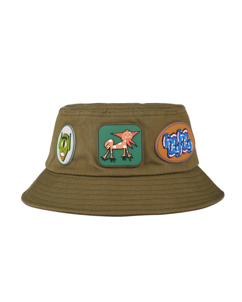 Olive Brain Dead Metal Bucket Hat | USA JNQR06824