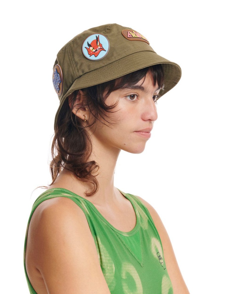 Olive Brain Dead Metal Bucket Hat | USA JNQR06824